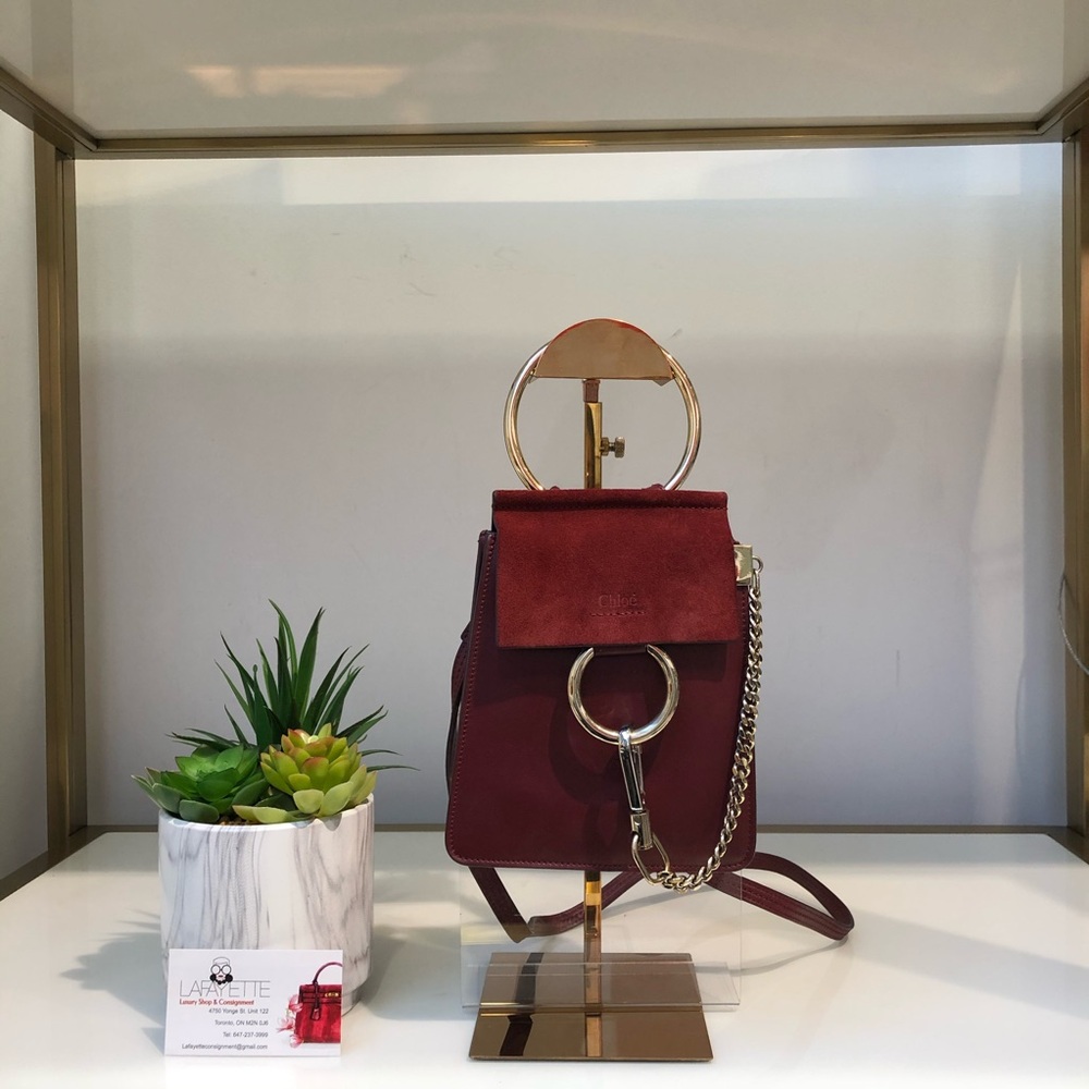 Chloé Chloé red Faye small leather bracelet bag